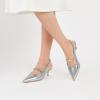 imageMostrin Kitten Heels for Women Slingback Pointed Closed Toe Heels Womens Pumps Shoes for Wedding Party CommutingSilver03