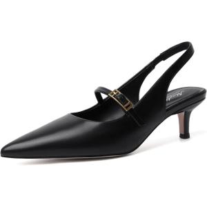 imageMostrin Kitten Heels for Women Slingback Pointed Closed Toe Heels Womens Pumps Shoes for Wedding Party CommutingBlack03