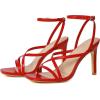 imageMostrin Strappy Heels for Women Square Open Toe Lace Up Heeled Sandals Ankle Strap Sexy Stiletto High Heels for Party Prom Dating WeddingRed