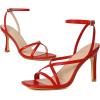 imageMostrin Strappy Heels for Women Square Open Toe Lace Up Heeled Sandals Ankle Strap Sexy Stiletto High Heels for Party Prom Dating WeddingRed