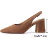imageMostrin Block Slingback Heels for Women Pointed Closed Toe Chunky Heels Office Work Shoes Womens Pumps for Business CasualBrown Suede02