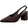 imageMostrin Block Slingback Heels for Women Pointed Closed Toe Chunky Heels Office Work Shoes Womens Pumps for Business CasualDark Brown Suede