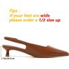 imageMostrin Slingback Kitten Heels for Women Pointed Closed Toe Heels Low Pumps Shoes for Party Work OfficeBrown