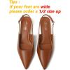 imageMostrin Slingback Kitten Heels for Women Pointed Closed Toe Heels Low Pumps Shoes for Party Work OfficeBrown
