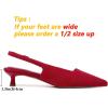imageMostrin Slingback Kitten Heels for Women Pointed Closed Toe Heels Low Pumps Shoes for Party Work OfficeRed Suede