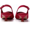imageMostrin Slingback Kitten Heels for Women Pointed Closed Toe Heels Low Pumps Shoes for Party Work OfficeRed Suede