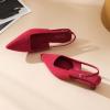 imageMostrin Slingback Kitten Heels for Women Pointed Closed Toe Heels Low Pumps Shoes for Party Work OfficeRed Suede