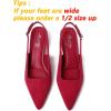 imageMostrin Slingback Kitten Heels for Women Pointed Closed Toe Heels Low Pumps Shoes for Party Work OfficeRed Suede