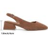 imageMostrin Womens Chunky Low Heels DOrsay Slingback Block Heel Pumps Closed Square Toe Dress Shoes for Work Office Daily WeddingBrown Suede 02