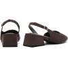 imageMostrin Womens Chunky Low Heels DOrsay Slingback Block Heel Pumps Closed Square Toe Dress Shoes for Work Office Daily WeddingDark Brown Suede 02
