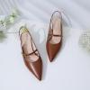 imageMostrin Kitten Heels for Women Slingback Pointed Closed Toe Heels Womens Pumps Shoes for Wedding Party CommutingBrown03