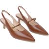 imageMostrin Kitten Heels for Women Slingback Pointed Closed Toe Heels Womens Pumps Shoes for Wedding Party CommutingBrown03
