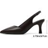 imageMostrin Kitten Heels for Women Slingback Pointed Closed Toe Heels Womens Pumps Shoes for Wedding Party CommutingCoffee Brown
