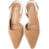 imageMostrin Kitten Heels for Women Slingback Pointed Closed Toe Heels Womens Pumps Shoes for Wedding Party CommutingLight Brown Suede10