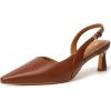 imageMostrin Kitten Heels for Women Slingback Pointed Closed Toe Heels Womens Pumps Shoes for Wedding Party CommutingBrown Pu10