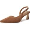 imageMostrin Kitten Heels for Women Slingback Pointed Closed Toe Heels Womens Pumps Shoes for Wedding Party CommutingBrown Suede10