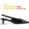 imageMostrin Slingback Kitten Heels for Women Pointed Closed Toe Heels Low Pumps Shoes for Party Work OfficeBlack Croc