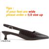 imageMostrin Slingback Kitten Heels for Women Pointed Closed Toe Heels Low Pumps Shoes for Party Work OfficeChoc Croc