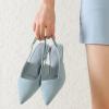 imageMostrin Slingback Kitten Heels for Women Pointed Closed Toe Heels Low Pumps Shoes for Party Work OfficeLight Blue Suede