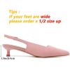 imageMostrin Slingback Kitten Heels for Women Pointed Closed Toe Heels Low Pumps Shoes for Party Work OfficePink Suede