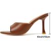 imageMostrin Kitten Heels for Women Round Toe Heels With Bow Vintage Mules Sexy Slip on Stiletto Backless Sandals for Party DailyBrown08