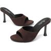 imageMostrin Kitten Heels for Women Round Toe Heels With Bow Vintage Mules Sexy Slip on Stiletto Backless Sandals for Party DailyDarkbrown Suede08