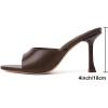 imageMostrin Kitten Heels for Women Round Toe Heels With Bow Vintage Mules Sexy Slip on Stiletto Backless Sandals for Party DailyDarkbrown08
