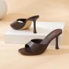 imageMostrin Kitten Heels for Women Round Toe Heels With Bow Vintage Mules Sexy Slip on Stiletto Backless Sandals for Party DailyDarkbrown08