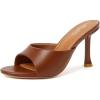 imageMostrin Kitten Heels for Women Round Toe Heels With Bow Vintage Mules Sexy Slip on Stiletto Backless Sandals for Party DailyBrown08