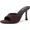 imageMostrin Kitten Heels for Women Round Toe Heels With Bow Vintage Mules Sexy Slip on Stiletto Backless Sandals for Party DailyDarkbrown Suede08