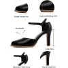 imageMostrin Womens Chunky High Heels Closed Toe Ankle Strap Pumps Vintage Party Work Office Pumps Shoes Comfortable Dress Shoes for WomenBlack