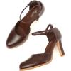 imageMostrin Womens Chunky High Heels Closed Toe Ankle Strap Pumps Vintage Party Work Office Pumps Shoes Comfortable Dress Shoes for WomenDark Brown