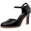 imageMostrin Womens Chunky High Heels Closed Toe Ankle Strap Pumps Vintage Party Work Office Pumps Shoes Comfortable Dress Shoes for WomenBlack