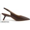 imageMostrin Kitten Heels for Women Pointed Toe Pumps Patent Leather Low Heel Slingback Heels with Buckle Dress Shoes for Dating Party WorkingChoc Brown 06