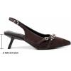 imageMostrin Kitten Heels for Women Pointed Toe Pumps Patent Leather Low Heel Slingback Heels with Buckle Dress Shoes for Dating Party WorkingDarkbrown Suede 03