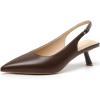 imageMostrin Kitten Heels for Women Pointed Toe Pumps Patent Leather Low Heel Slingback Heels with Buckle Dress Shoes for Dating Party WorkingChoc Brown 06