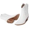 image:imageMostrin Womens Embroidered Western Cowgirl Boots Blue Denim Block Heel Pointed Toe PullOn MidCalf Booties Size 6115White