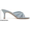 image:imageMostrin Strappy Kitten Heels for Women Round Open Toe Flip Flops Slip On Mules Heels Fashion Thong Heeled Sandals for Party Wedding HolidayBlue