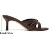 image:imageMostrin Strappy Kitten Heels for Women Round Open Toe Flip Flops Slip On Mules Heels Fashion Thong Heeled Sandals for Party Wedding HolidayDarkbrown
