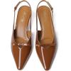 image:imageMostrin Kitten Heels for Women Pointed Toe Pumps Patent Leather Low Heel Slingback Heels with Buckle Dress Shoes for Dating Party WorkingBrown P03