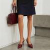 image:imageMostrin Kitten Heels for Women Pointed Toe Pumps Patent Leather Low Heel Slingback Heels with Buckle Dress Shoes for Dating Party WorkingBurgundy 03