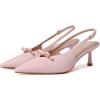 image:imageMostrin Kitten Heels for Women Pointed Toe Pumps Patent Leather Low Heel Slingback Heels with Buckle Dress Shoes for Dating Party WorkingPink P03