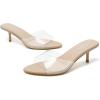 image:imageMostrin Kitten Heels for Women Pointed Toe Vintage Mules Heels Sexy Slip on Stiletto Backless Sandals for Party Wedding DailyClear