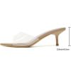 image:imageMostrin Kitten Heels for Women Pointed Toe Vintage Mules Heels Sexy Slip on Stiletto Backless Sandals for Party Wedding DailyClear