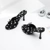 image:imageMostrin Kitten Heels for Women Round Toe Heels With Bow Vintage Mules Sexy Slip on Stiletto Backless Sandals for Party DailyPolka Dot