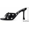 image:imageMostrin Kitten Heels for Women Round Toe Heels With Bow Vintage Mules Sexy Slip on Stiletto Backless Sandals for Party DailyPolka Dot