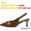 image:imageMostrin Kitten Heels for Women Slingback Pointed Closed Toe Heels Womens Pumps Shoes for Wedding Party CommutingBrown09