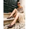 image:imageMostrin Kitten Heels for Women Slingback Pointed Closed Toe Heels Womens Pumps Shoes for Wedding Party CommutingDark Brown Mesh