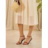 image:imageMostrin Strappy Heels for Women Lace Up Ankle Strap Round Open Toe Stiletto High Heels Womens Heeled Sandals for Prom Party DailyBrown08