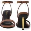 image:imageMostrin Strappy Heels for Women Lace Up Ankle Strap Round Open Toe Stiletto High Heels Womens Heeled Sandals for Prom Party DailyBrown08